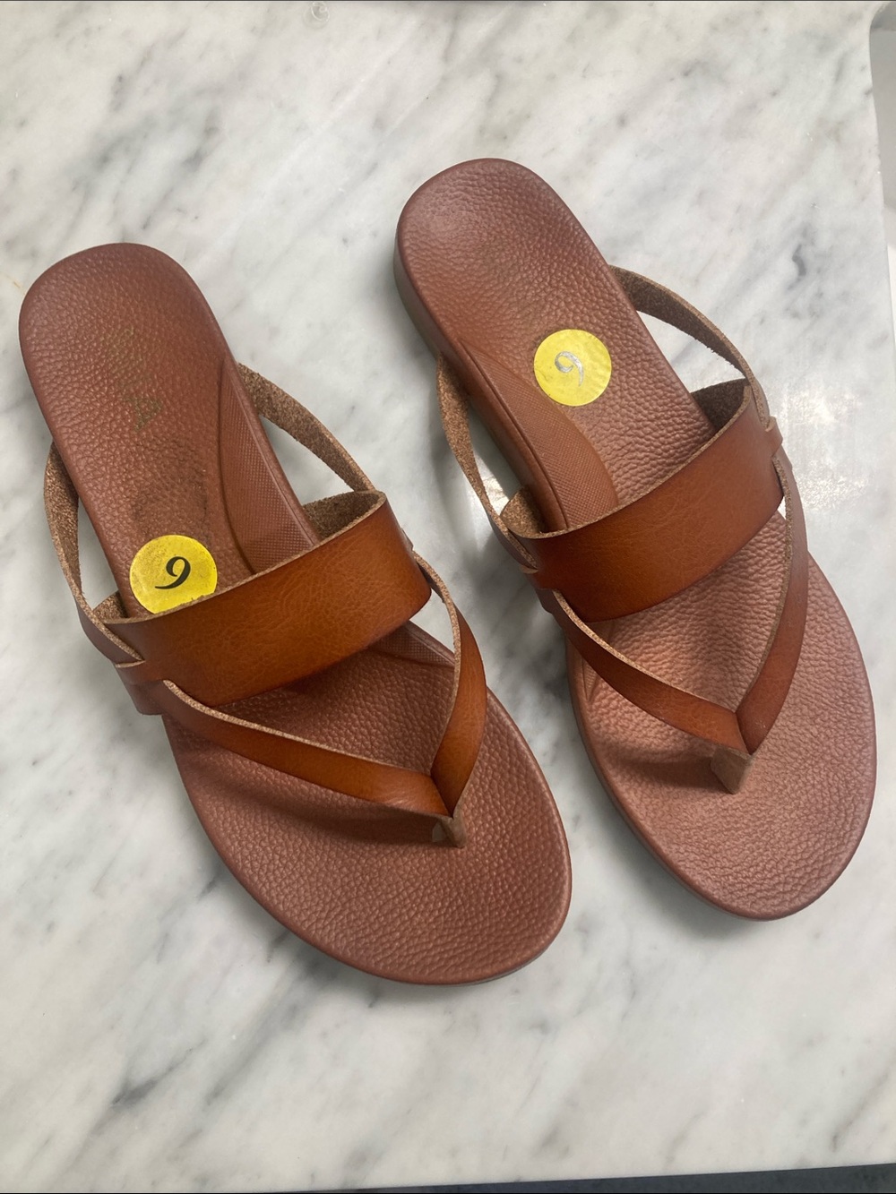 MIA Brown Leather-Look Women's Slide Sandals (with tags)